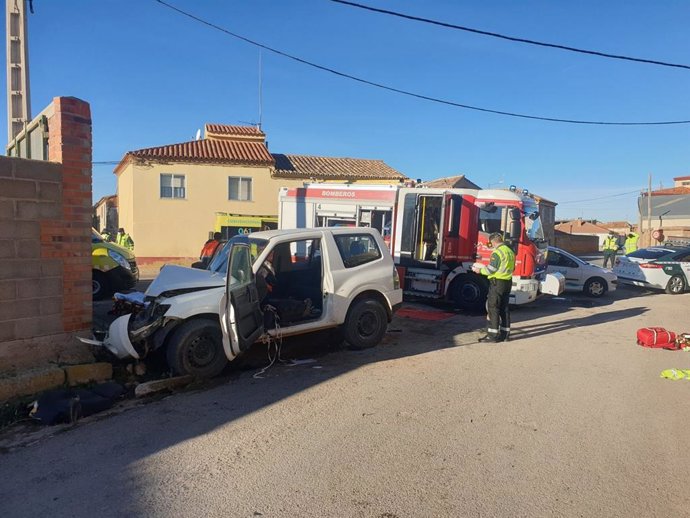 Imágenes de archivo de un accidente de tráfico en la N-234, a la altura de Villarquemado (Teruel).