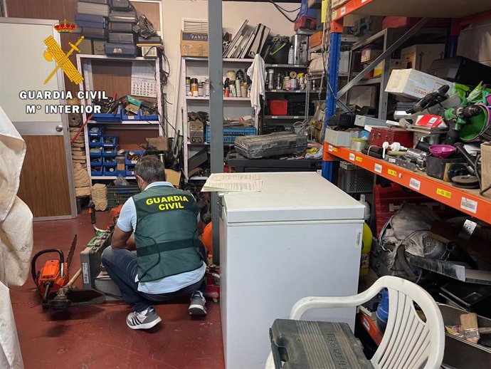 Herramientas y efectos recuperados de los robos