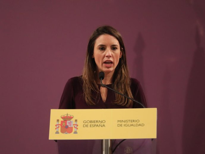 La ministra d'Igualtat, Irene Montero,