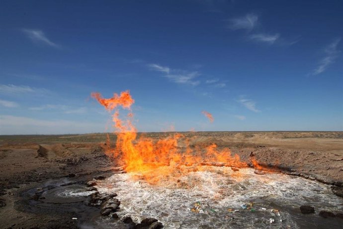 La Puerta al Invierno del desierto de Karakum, en Turkmenistán