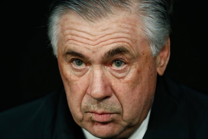 Carlo Ancelotti, coach of Real Madrid, looks on during the Spanish League, La Liga Santander, football match played between Real Madrid and Valencia CF at Santiago Bernabeu stadium on January 08, 2022, in Madrid, Spain.