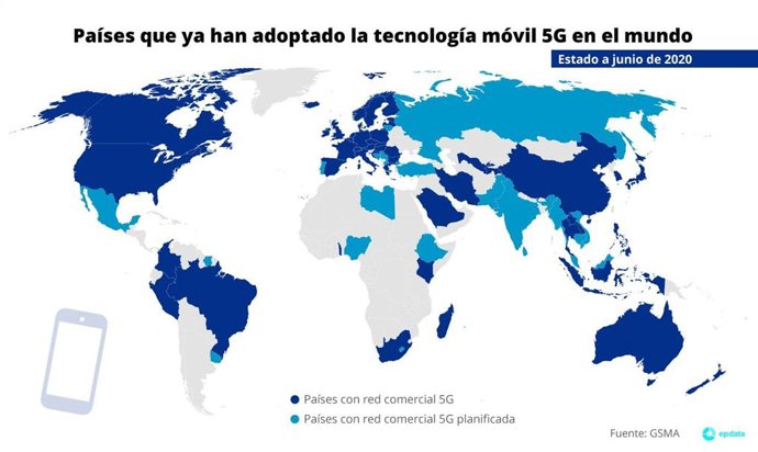 Archivo - Tecnología 5G en el mundo