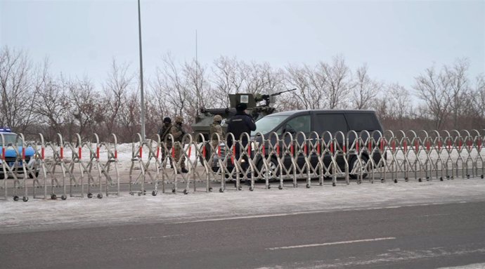 Despliegue de las fuerzas de seguridad en Nursultán, Kazajistán