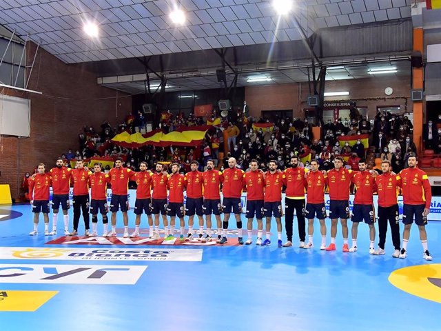 Jugadores de la selección española de balonmano