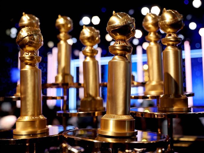 Golden Globes are seen during the 79th Annual Golden Globe Awards at The Beverly Hilton on January 09, 2022 in Beverly Hills, California.