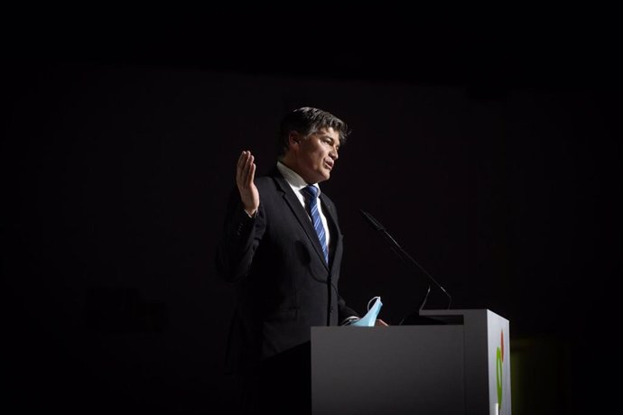 El presidente de Pimec, Antoni Cañete, durante su discurso.