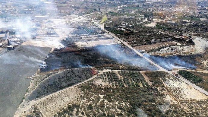 Imagen aérea del incendio