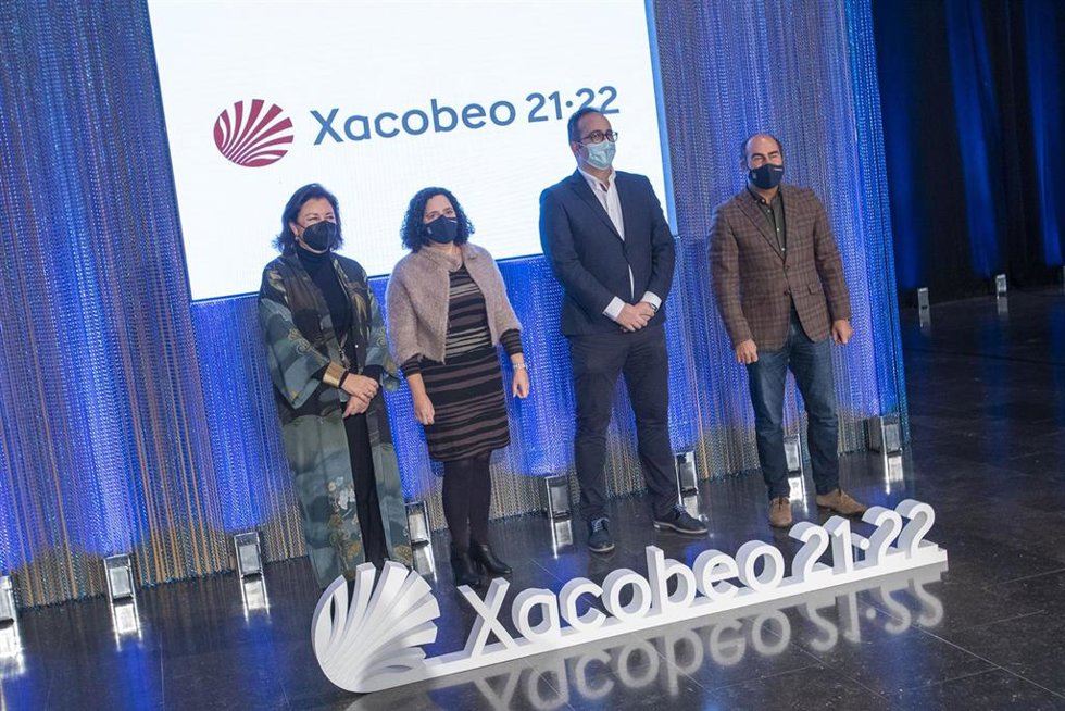 O xerente da Axencia de Turismo de Galicia, Emilio de la Iglesia, participa na presentación do expositor de Galicia en Fitur 2022.