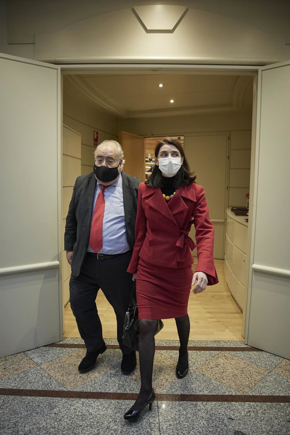 La ministra de Justicia, Pilar Llop, a su llegada a una Sesión de Control en el Senado, a 21 de diciembre de 2021, en Madrid (España). El Senado celebra su última sesión plenaria del año, en la que previsiblemente, se aprobarán los Presupuestos Generale
