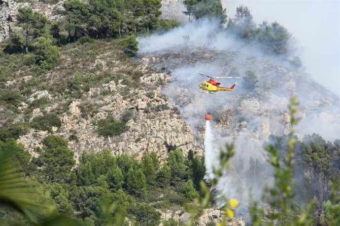 Incendio en el parque de El Montgó