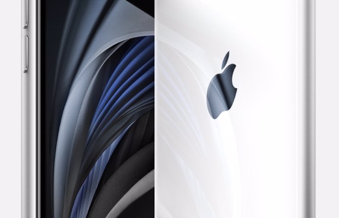 Logo de Apple en un iPhone SE de segunda generación