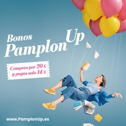 Archivo - Imagen de archivo de un cartel de la campaña de bonos 'PamplonUP'