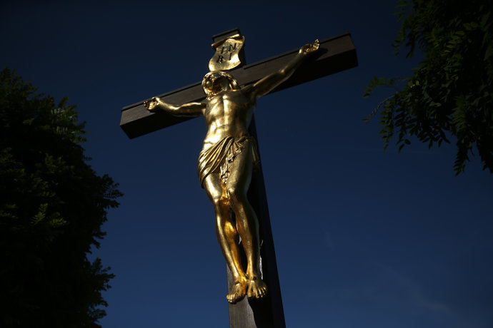 Un crucifijo en Wallerdorf, Alemania