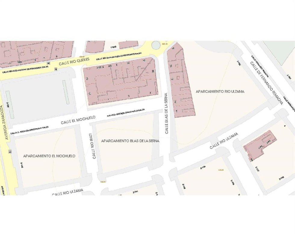 Plano de los aparcamietos disuasorios en la Milagrosa