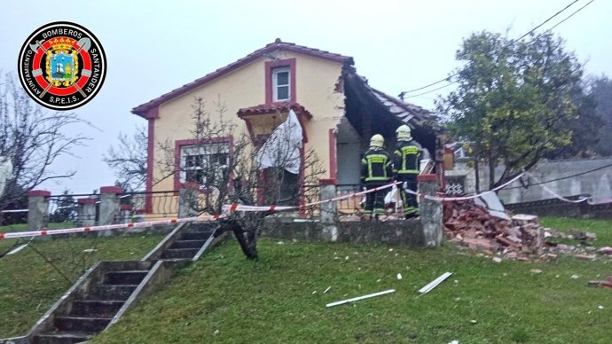 Derrumbe de una vivienda tras una explosión