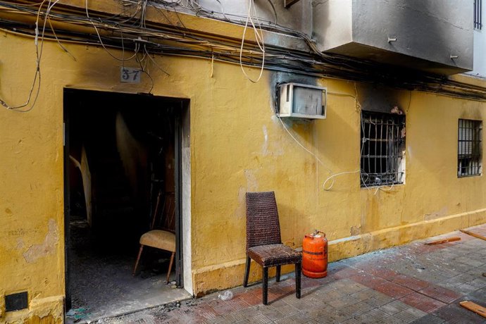 Imagen de archivo de un incendio en un piso