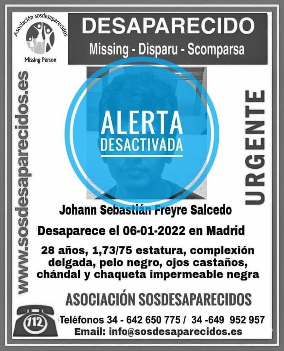 Localizan al joven desaparecido el Día de Reyes en Moratalaz