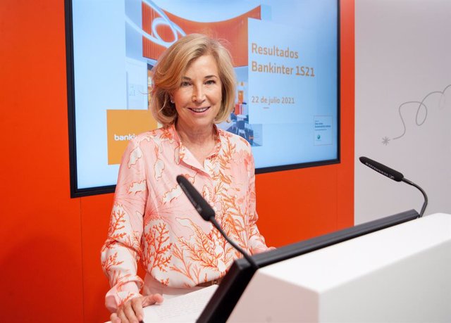 Archivo - La consejera delegada de Bankinter, María Dolores Dancausa, durante la presentación de resultados del segundo trimestre de 2021.