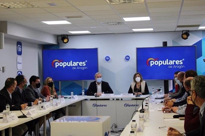 La reunión ha tenido lugar en la sede del PP aragonés