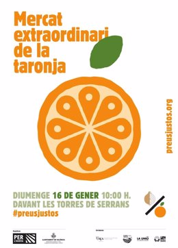 Cartel del mercado extraordinario de naranjas