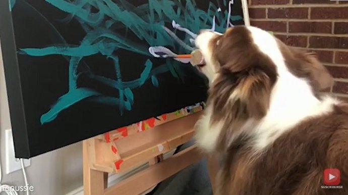 Se vende por 430 una obra de arte pintada por un perro