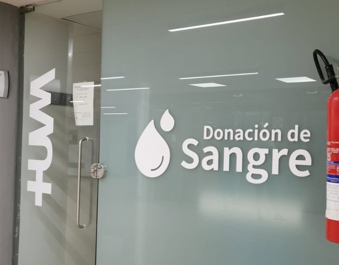 Punto de donación de sangre del Hospital Macarena.