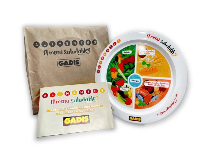 Foto: El kit del Plato Alimentes y El Menú Saludable que Gadis enviará a los colegios que completen los contenidos de la plataforma 'Alimentes