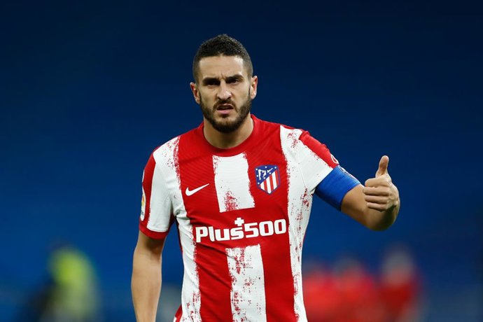 Jorge "Koke" Resurreccion of Atletico de Madrid gestures during the spanish league, La Liga Santander, football match played between Real Madrid and Atletico de Madrid at Santiago Bernabeu stadium on December 12, 2021, in Madrid, Spain.