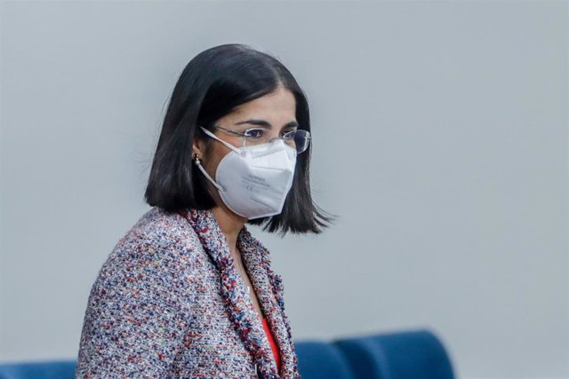 La ministra de Sanidad, Carolina Darias, a su llegada a la rueda de prensa posterior al Consejo Interterritorial del Sistema Nacional de Salud (CISNS).