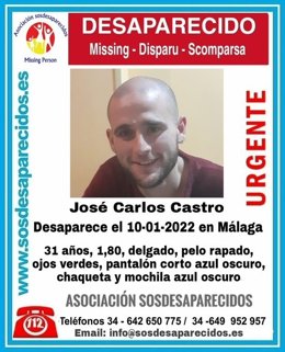 Cartel alertando de la desaparición de José Carlos Castro
