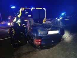Imagen de uno de los vehículos implicados en el accidente en La Pedraja de Portillo