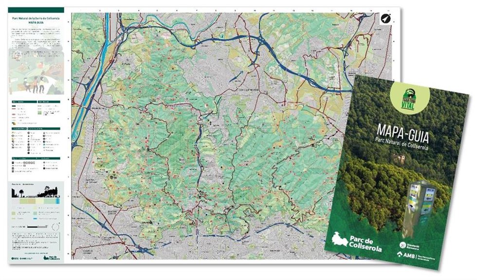 El AMB ha sacado un nuevo mapa guía del Parque Natural de la Serra de Collserola (Barcelona).
