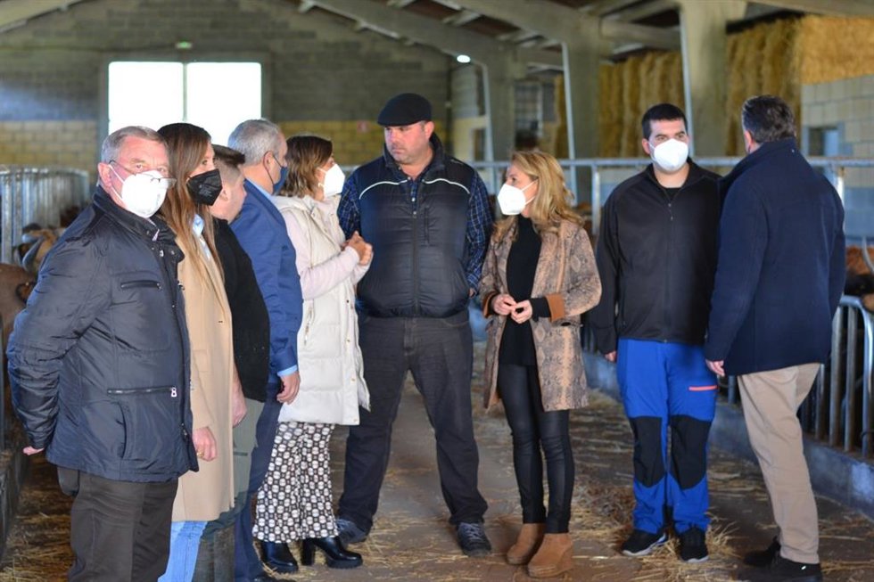 La presidenta del PP de Asturias, Teresa Mallada, visita ganaderías