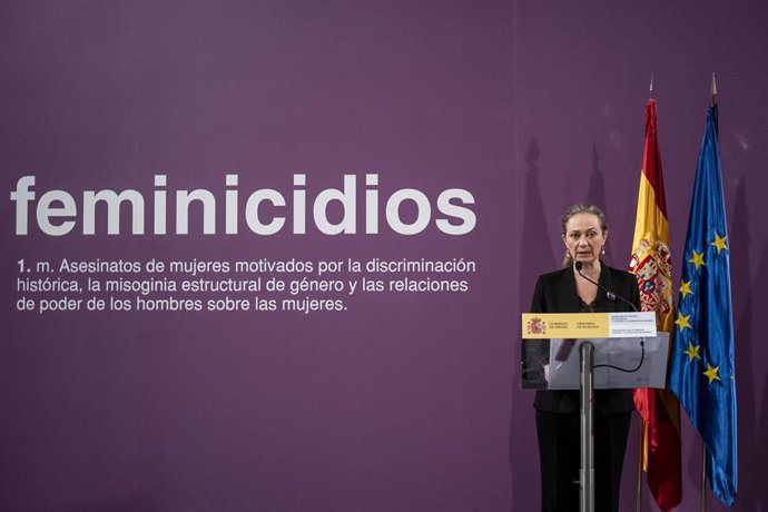 La delegada del Gobierno Contra la Violencia de Género, Victoria Rosell, ofrece una rueda de prensa en el Ministerio de Igualdad, a 13 de enero de 2021, en Madrid