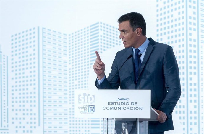 El presidente del Gobierno, Pedro Sánchez, clausura la XII edición del Spain Investors Day (SID), en el Hotel Ritz, a 13 de enero de 2022, en Madrid (España). 