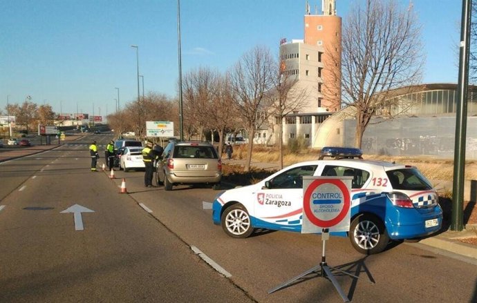 Control de alcohol y drogas de la Policía Local de Zaragoza.