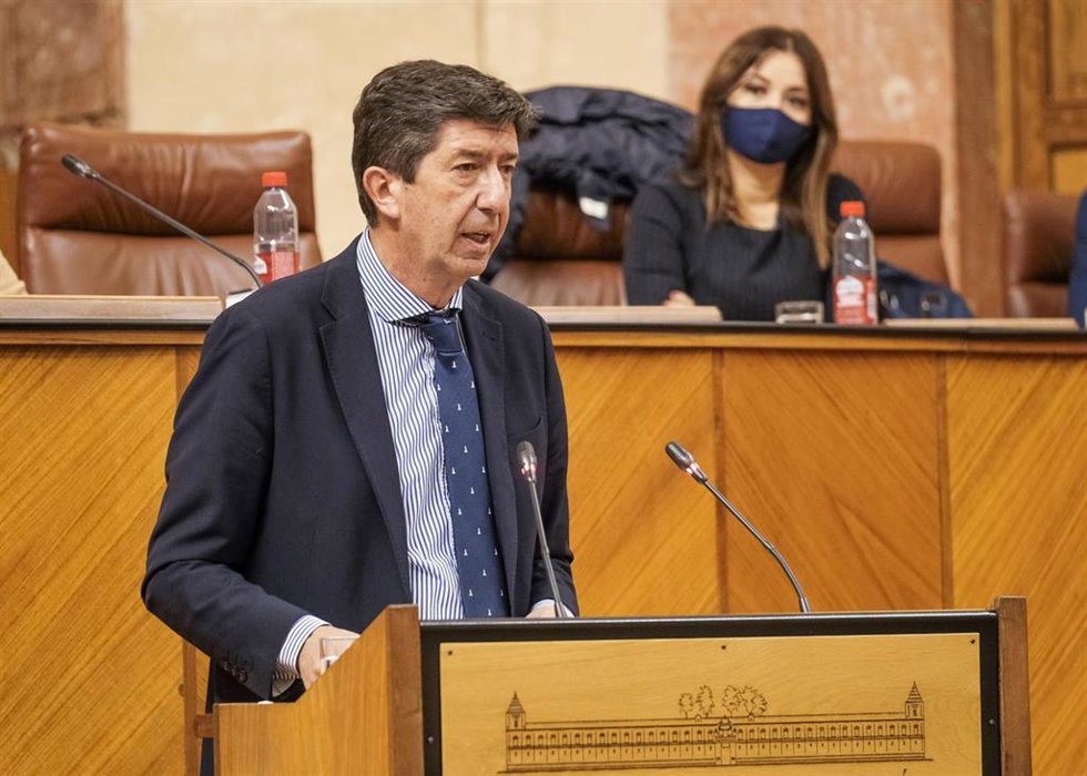 Juan Marín, en una imagen de archivo ante el Pleno del Parlamento.