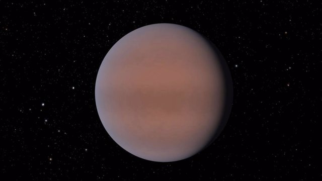 Ilustración de un “súper Neptuno”, TOI-674 b, con una atmósfera que, según un estudio reciente, incluye vapor de agua.