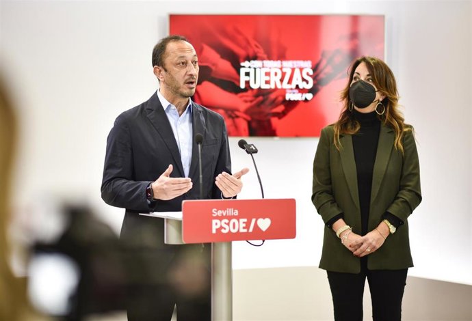 El secretario de Política Municipal del PSOE, Alfonso Rodríguez Gómez de Celis, en rueda de prensa.