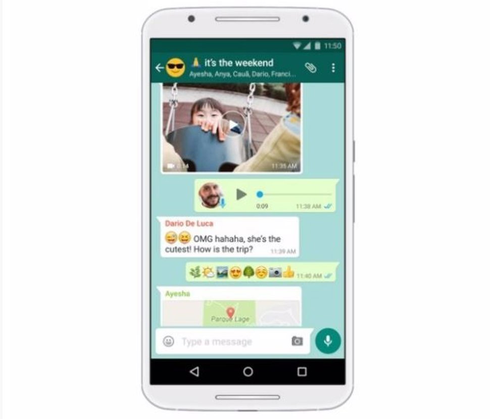Chat grupal de WhatsApp