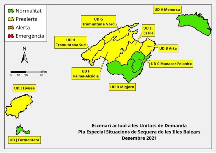 Escenario en las Unidades de Demanda (UD) en diciembre de 2021.