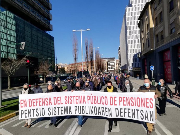 Manifestación del Movimiento de Pensionistas de Euskal Herria en Pamplona