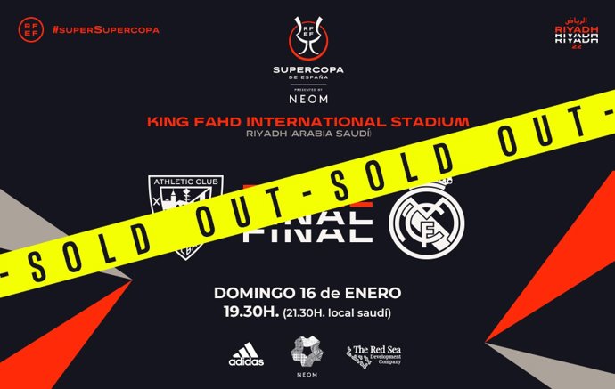 La final de la Supercopa de España agota las entradas en menos de una hora