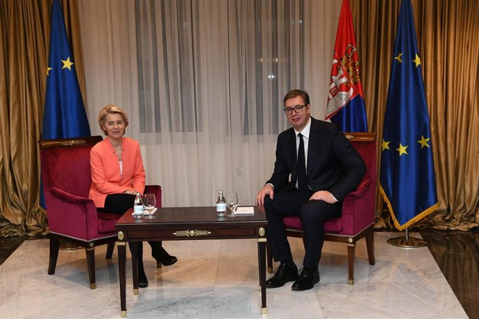 Archivo - Ursula von der Leyen y Aleksandar Vucic 
