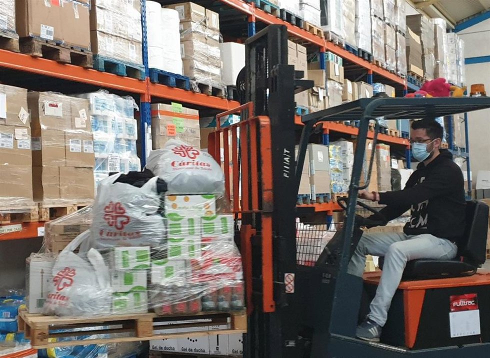 Centro de Distribución de Cáritas en Toledo.