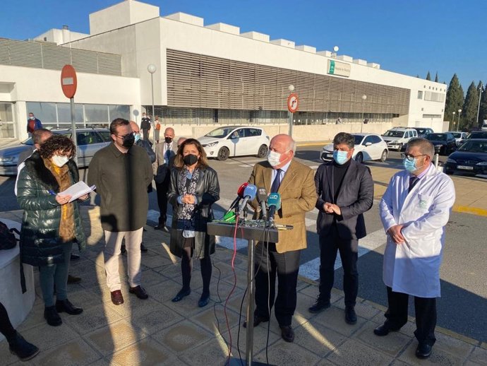 Jesús Aguirre, durante la rueda de prensa en el Hospital de Montilla.