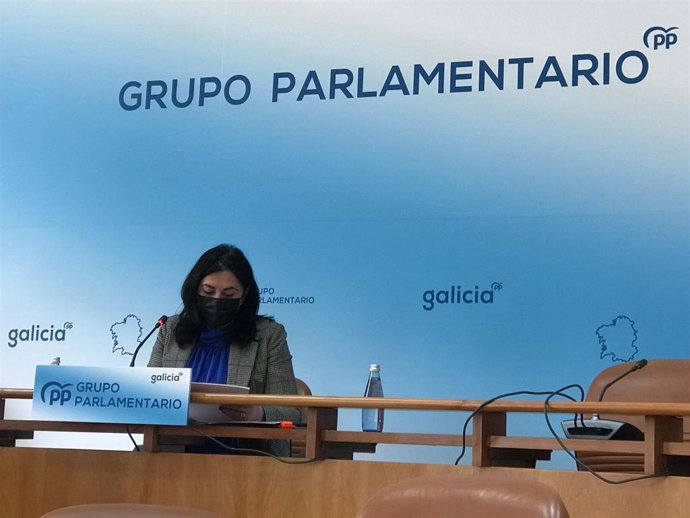 Elena Candia, viceportavoz del Grupo del PPdeG, en rueda de prensa este lunes 17 de enero