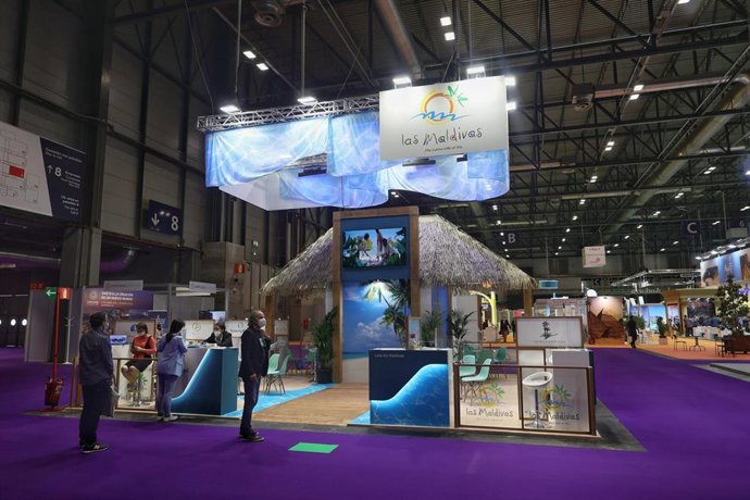 Archivo - Stand de las Maldivas de FITUR 2021.