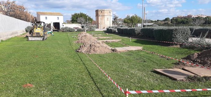 Siembra de árboles en zonas verdes situadas en el Polígono de Son Castelló.