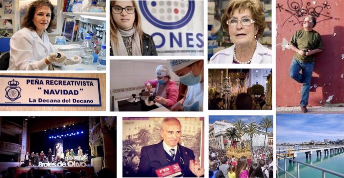 Foto mosaico de los premiados con las Medallas de Huelva.